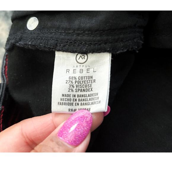 Artful Rebel Black Denim Straight Leg Jeans Mens Size 36X30 - Picture 5 of 9